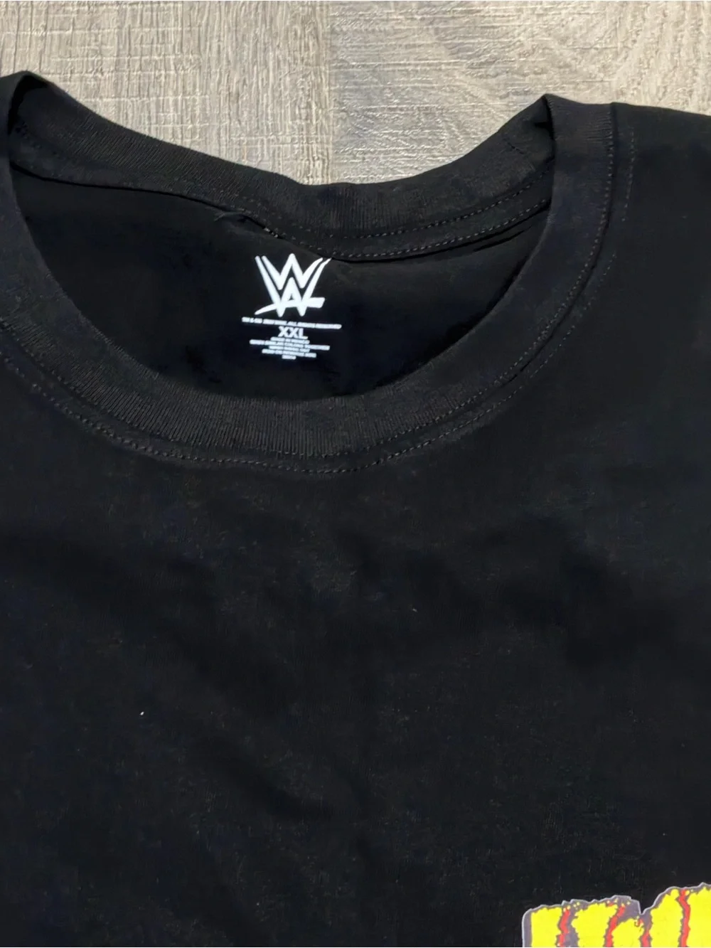 WWE Hulkamania Black T-Shirt with Yellow Logo